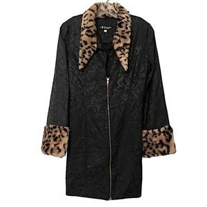 Y2K Brocade and Faux Fur Coatdress